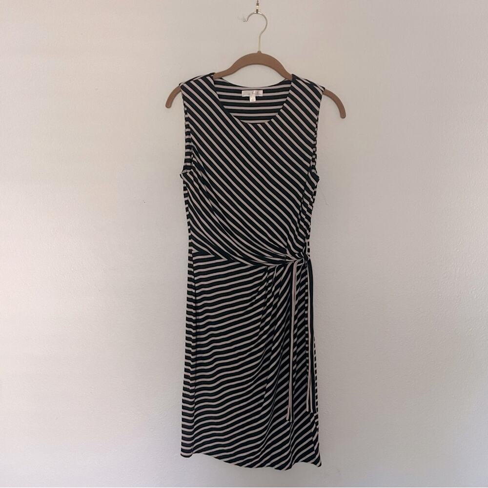 Nine britton Striped Sleeveless Dress Black & Cream NWOT
